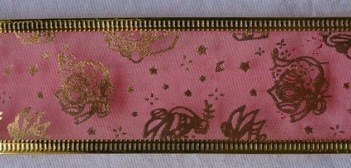 38mm Gold Wire Edged Organza Christmas Ribbon #2 (x 2.7 metres)