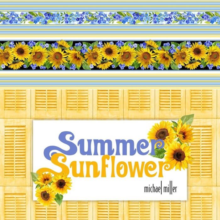 Fat Quarter - Summer Sunflowers Blooms Sun Fabric