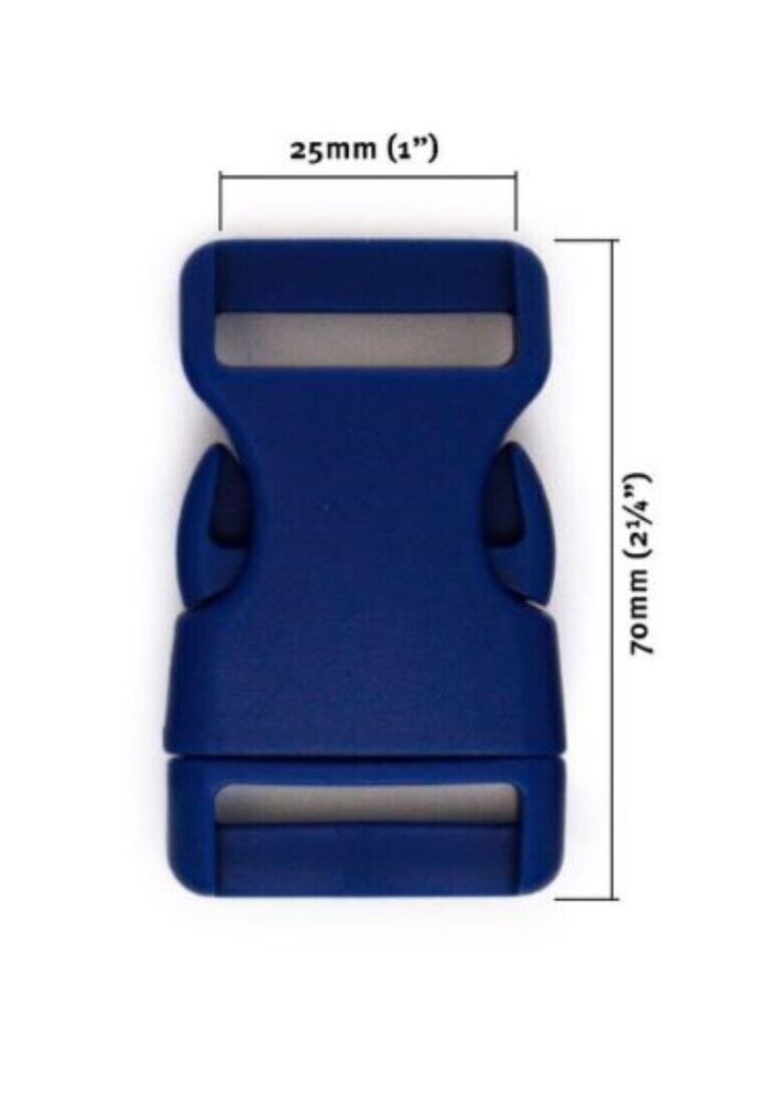 25mm Blue Side Release Plastic Buckle 2 pk from Voodoo Bag Hardware