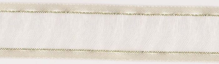 38mm Cream / Gold Satin Edged Organza Ribbon