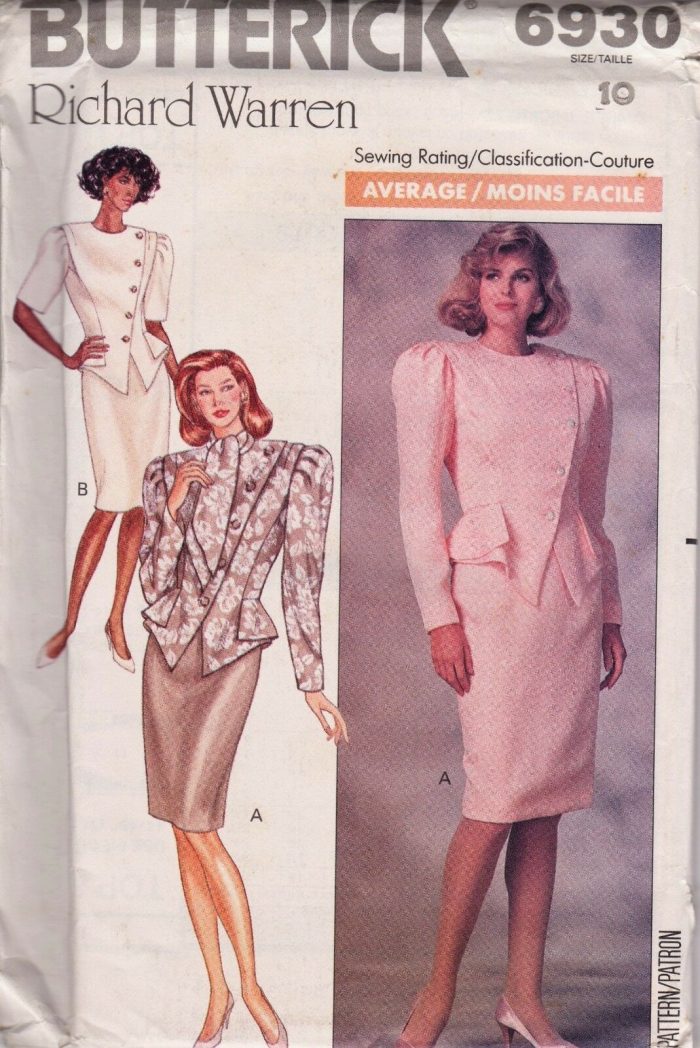 Butterick 6930 Ladies Top and Skirt Size 10