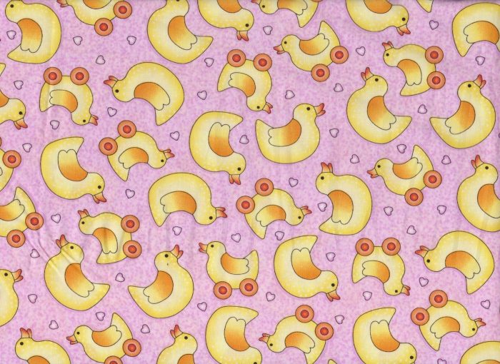 Fat Quarter - Pink "Just Ducky" Cotton Fabric
