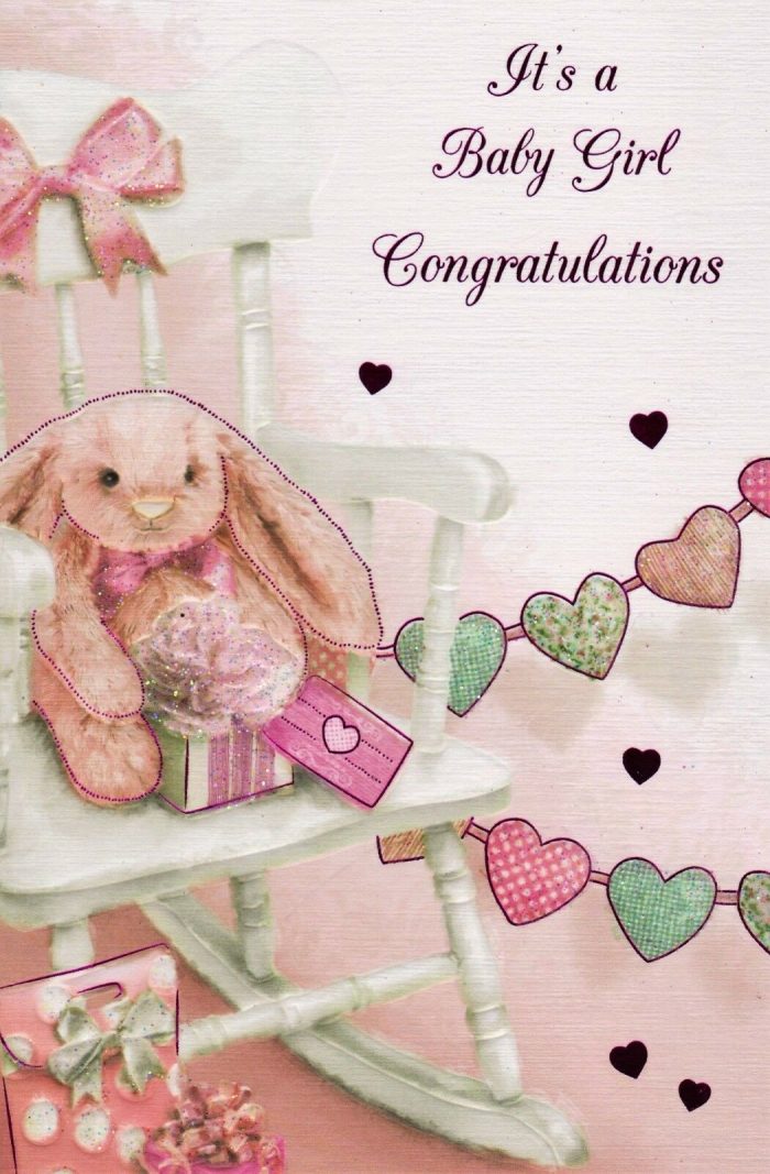 It's A Baby Girl Congratulations Greeting Card