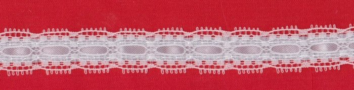 10mm White/Blue Ribbon Lace (x 2 metres 'joined')