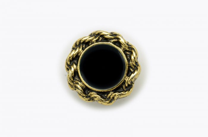 15mm Navy Blue / Gold Shank Button (per button)