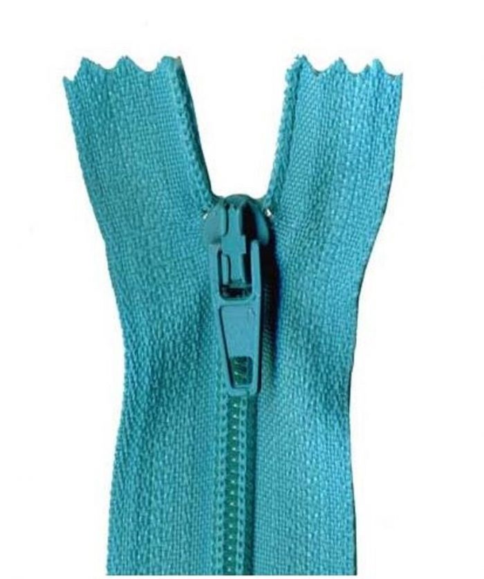 18cm Aqua Blue Dress Zip