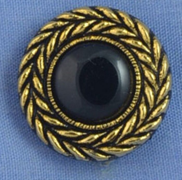 20mm Black / Gold Shank Button