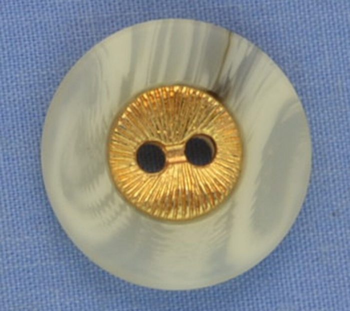 20mm Mottled Cream / Gold 2 Hole Button (per button)