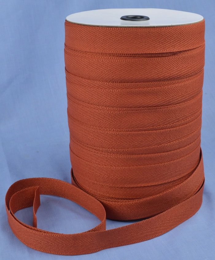 22mm Terracotta Polyester Herringbone Twill Tape (x 200 metres)