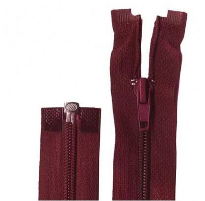 25cm Maroon Open End Zip