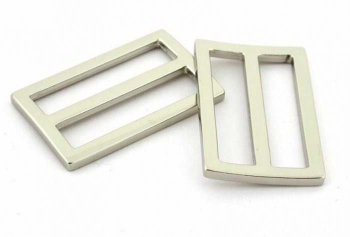 40mm Silver Voodoo Bag Hardware Tri-Glides (Slide Adjusters) 2 pk