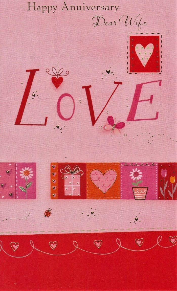 Dear Wife Anniversary Card Printed in Australia