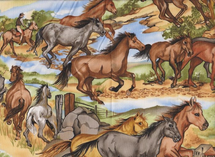 Fat Quarter - Wild Horses Cotton Fabric