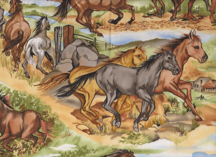 Fat Quarter - Wild Horses Cotton Fabric