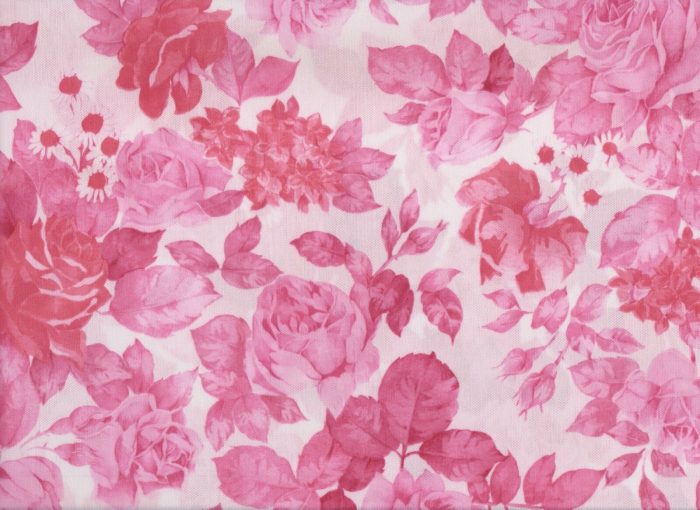 Hot Pink Roses Printed Polyester Fabric (150cm wide)