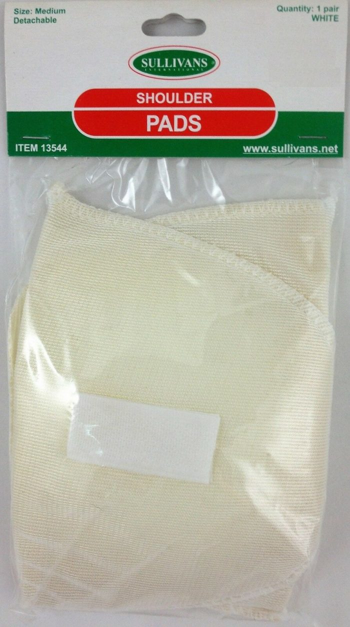 Medium White Sew-In or Detachable Shoulder Pads