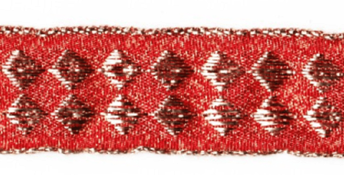 25mm Red / Gold Metallic Wire Edge Ribbon (x 2 metres)