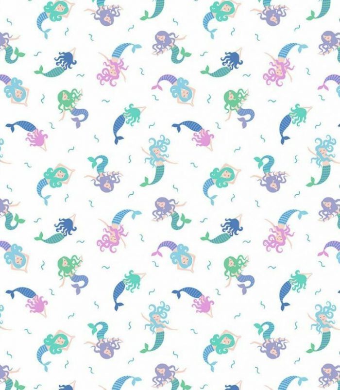 Fat Quarter - Small Things Mystical & Magical - Mermaids on Cream Cotton Fabric