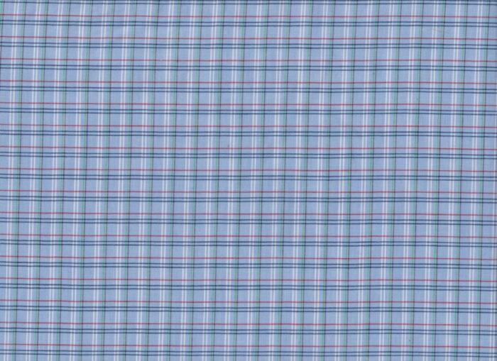 Light Blue Yarn Dyed Check Polycotton Fabric 112cm Wide (per m) Made in Japan