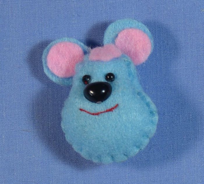Blue Teddy Bear Head Motif