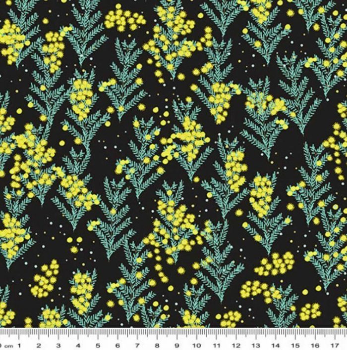 Fat Quarter - Outback Beauty: Black Wattle Dance Cotton Fabric