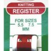 Large Knitting Register For Sizes 5.5mm to 7.5mm Needles