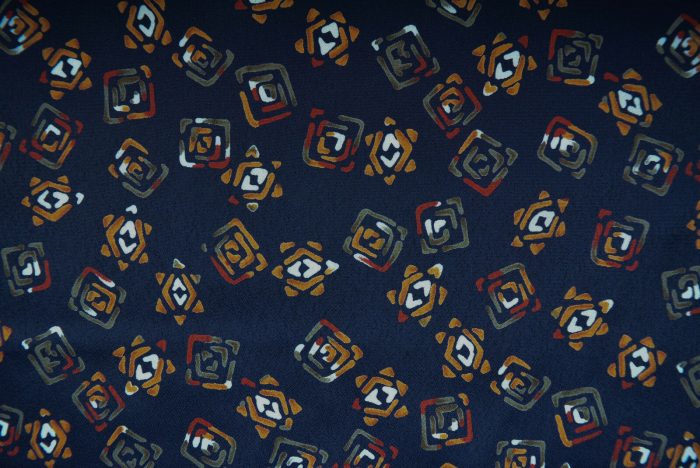 Navy Patterned Polyester Suiting Fabric 115cm wide