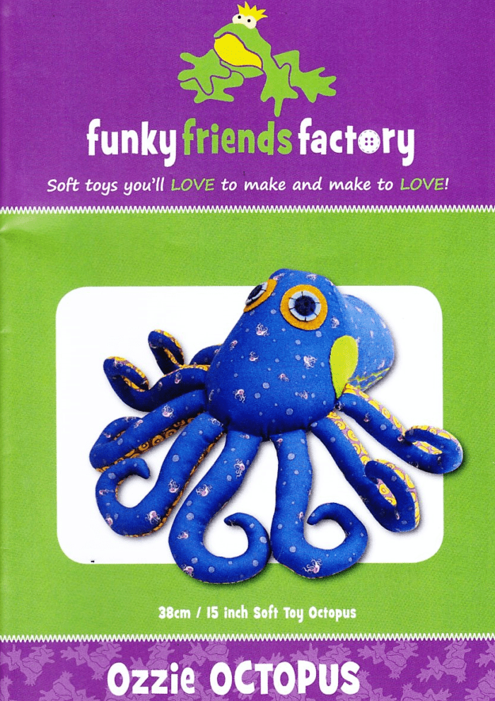 Ozzie Octopus Soft Toy Pattern by Funky Friends Factory