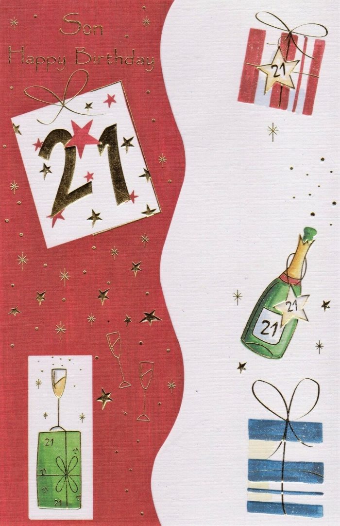 Son Happy Birthday 21 Greeting Card