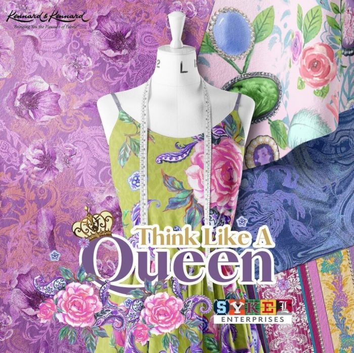 Think Like A Queen: Watercolour Floral Cotton Fabric 110cm wide (per metre)