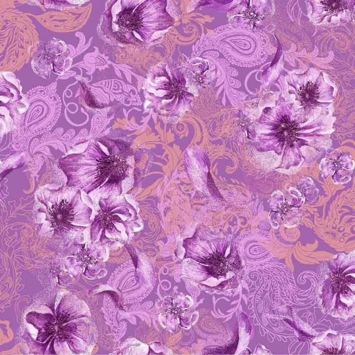 Think Like A Queen: Watercolour Floral Cotton Fabric 110cm wide (per metre)