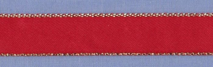 15mm Red Gold Edged Ribbon