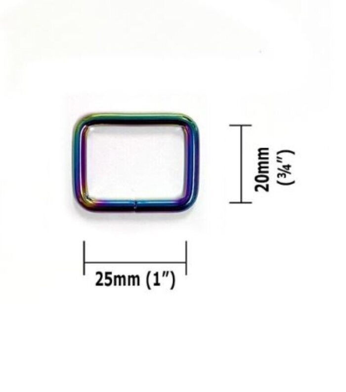 25mm Iridescent Rainbow Rectangular Rings 4 Pk by Voodoo Bag Hardware