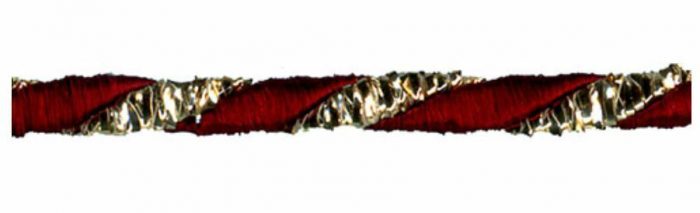 3mm Burgandy / Gold Cord Rayon / Lurex 2 Ply Cord (per metre)