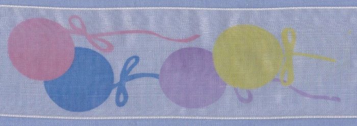 40mm Blue / Pink / Mauve / Yellow Organza Ribbon