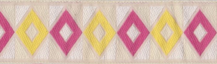50mm Cream / Pink / Yellow Woven Braid (per metre)