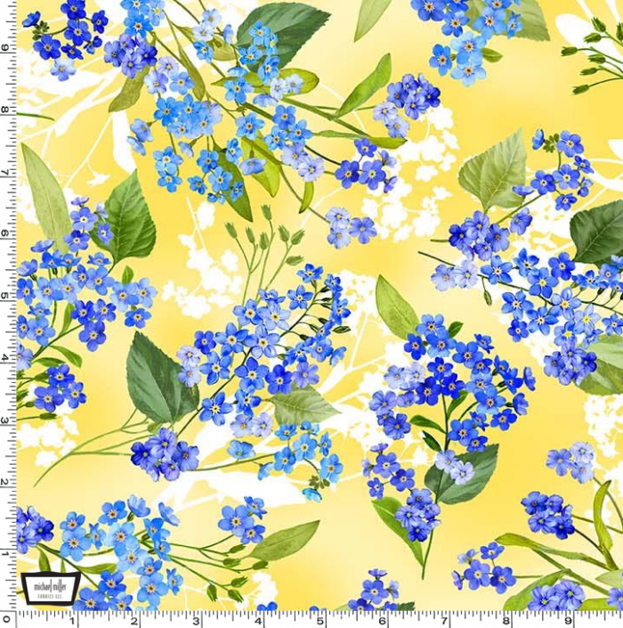 Summer Sunflowers Forget Me Not Sun Fabric 110cm wide (per metre)