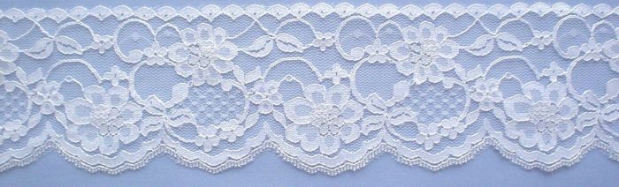 70mm White Raschel Nylon Lace (per metre)