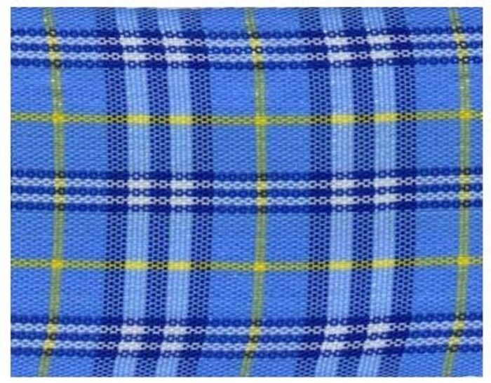 38mm Blue / Yellow Tartan Ribbon (x 1.35 metres)