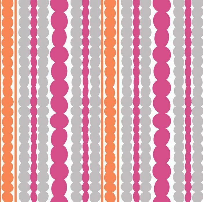 Fat Quarter - Modern Scandinavian: Orange, Pink and Grey Joined Dots Cotton