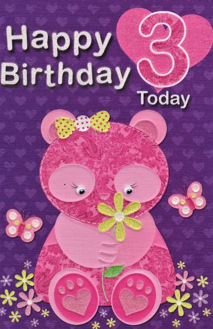 Happy Birthday 3 Today Greeting Card