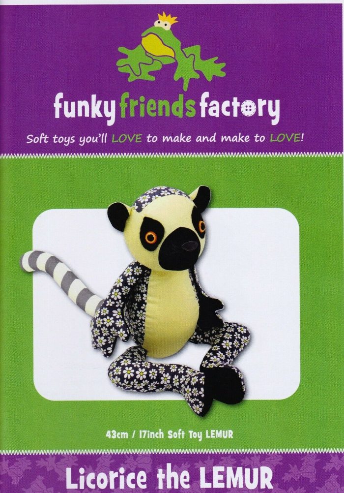 Licorice the Lemur Soft Toy Pattern by Funky Friends Factory