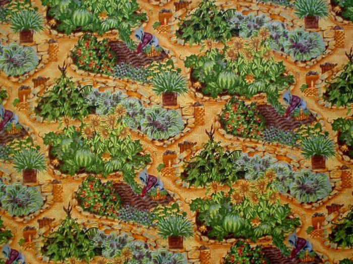 "Seasons of 1823" Garden/Landscape Printed Cotton Fabric 110cm Wide (per metre)