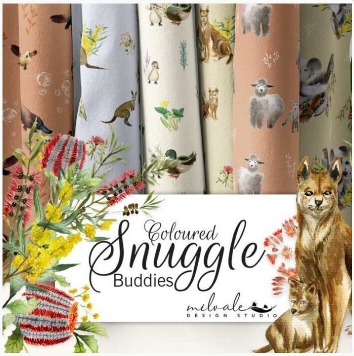 Snuggle Buddies Coloured Sheep Cream Cotton Fabric 110cm wide (per metre)