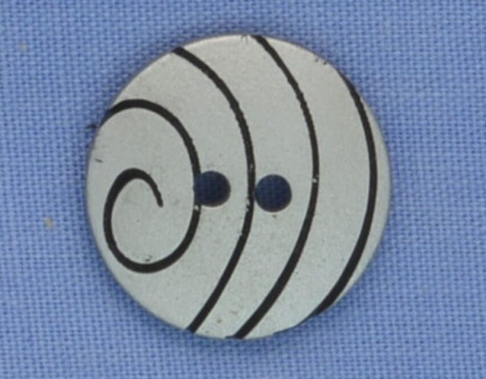 15mm Silver / Black  2 Hole Button (x 2 buttons)