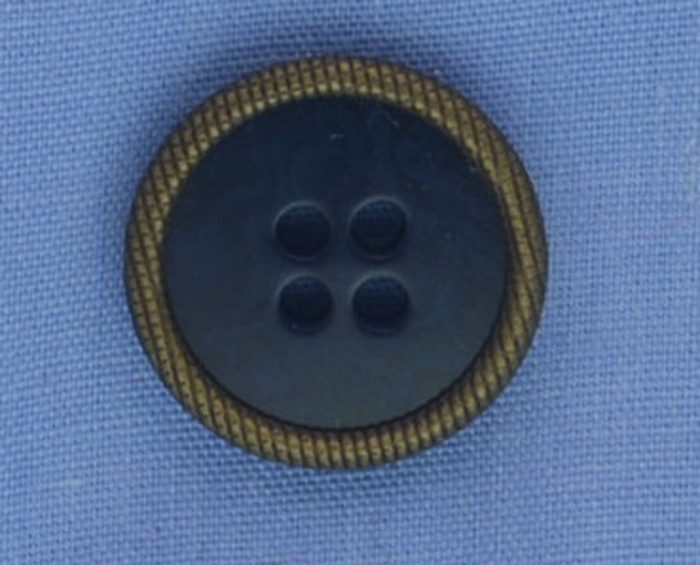 17mm Navy Blue / Bronze 4 Hole Button (per button)