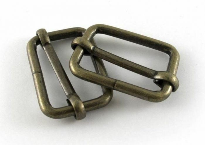 25mm Antique Brass Voodoo Bag Hardware Slide Adjusters 2 pk
