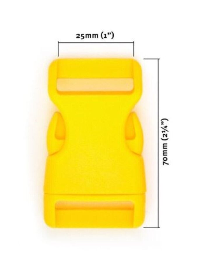 25mm Yellow Side Release Plastic Buckle 2 pk from Voodoo Bag Hardware