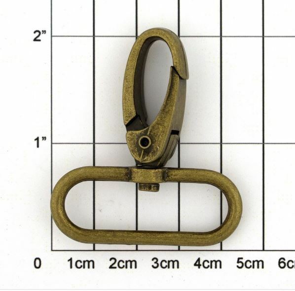 40mm Voodoo Rabbit Antique Brass Swivel Snap Hook (2 Pack) - Ann