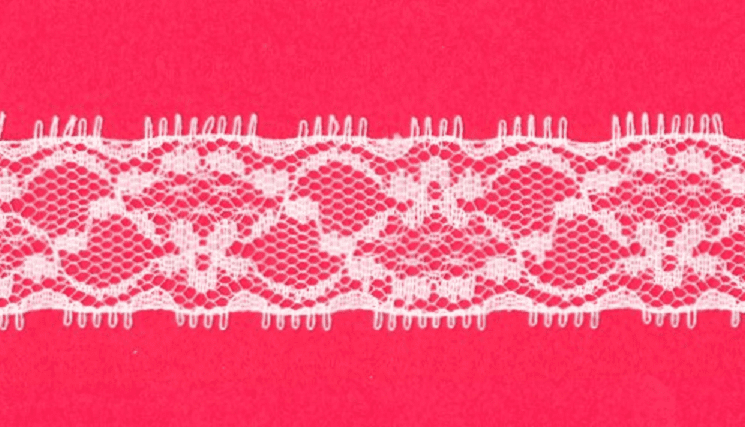 25mm White Raschel Lace (x 10 metres)